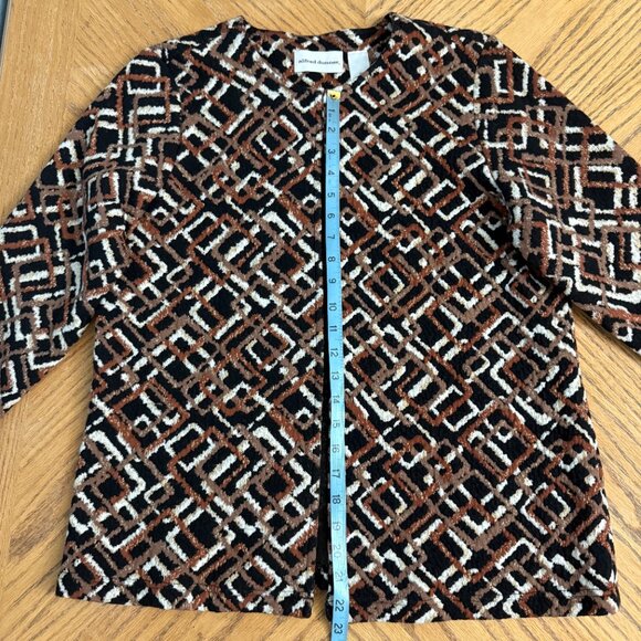 Alfred Dunner Womens Sz 12 Open Front Jacket Long Sleeve Cotton Stretch - Picture 5 of 10